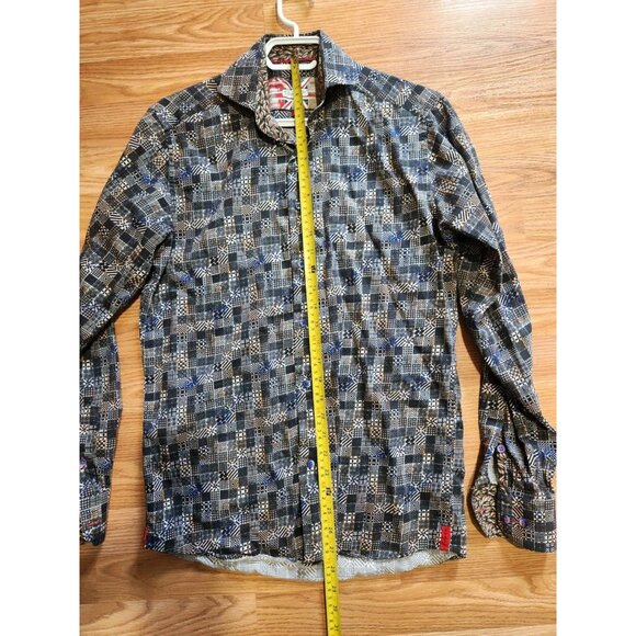 7 Downie St. Long Sleeves Shirt Size 2 Squared pattern Pre-Owned - Picture 5 of 8